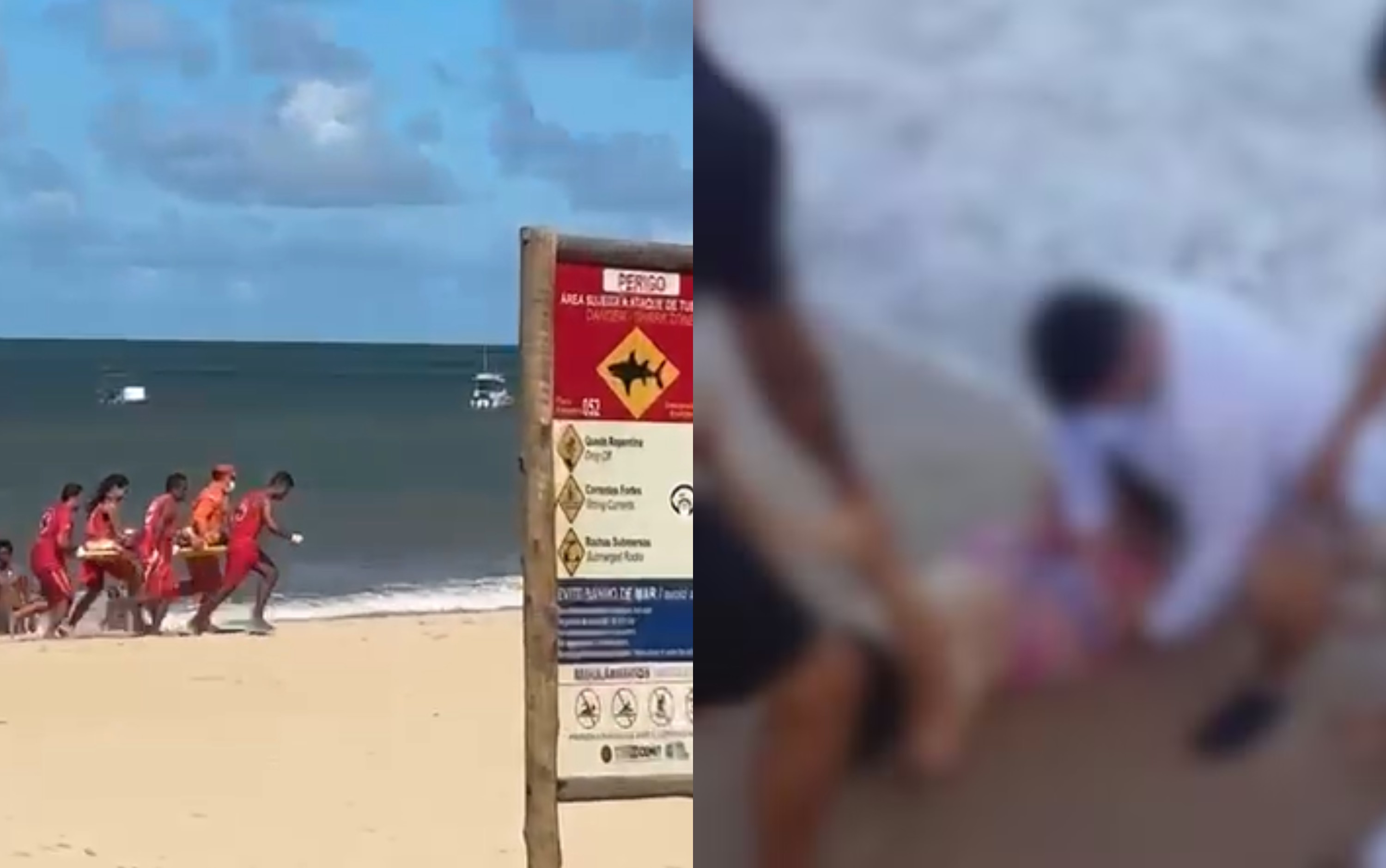 Jovem e criança atacados por tubarão no Grande Recife continuam internados na UTI; ambos perderam uma perna