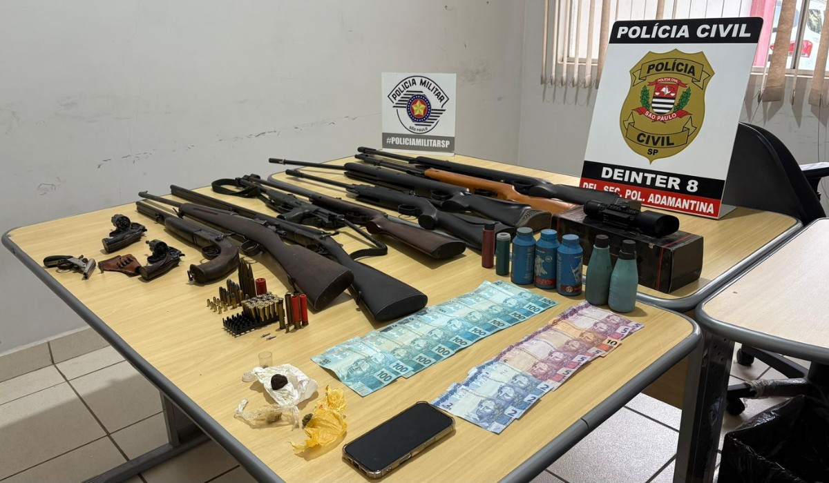Operação Nêmesis apreende armas, munições, drogas e dinheiro em ação conjunta no interior de SP