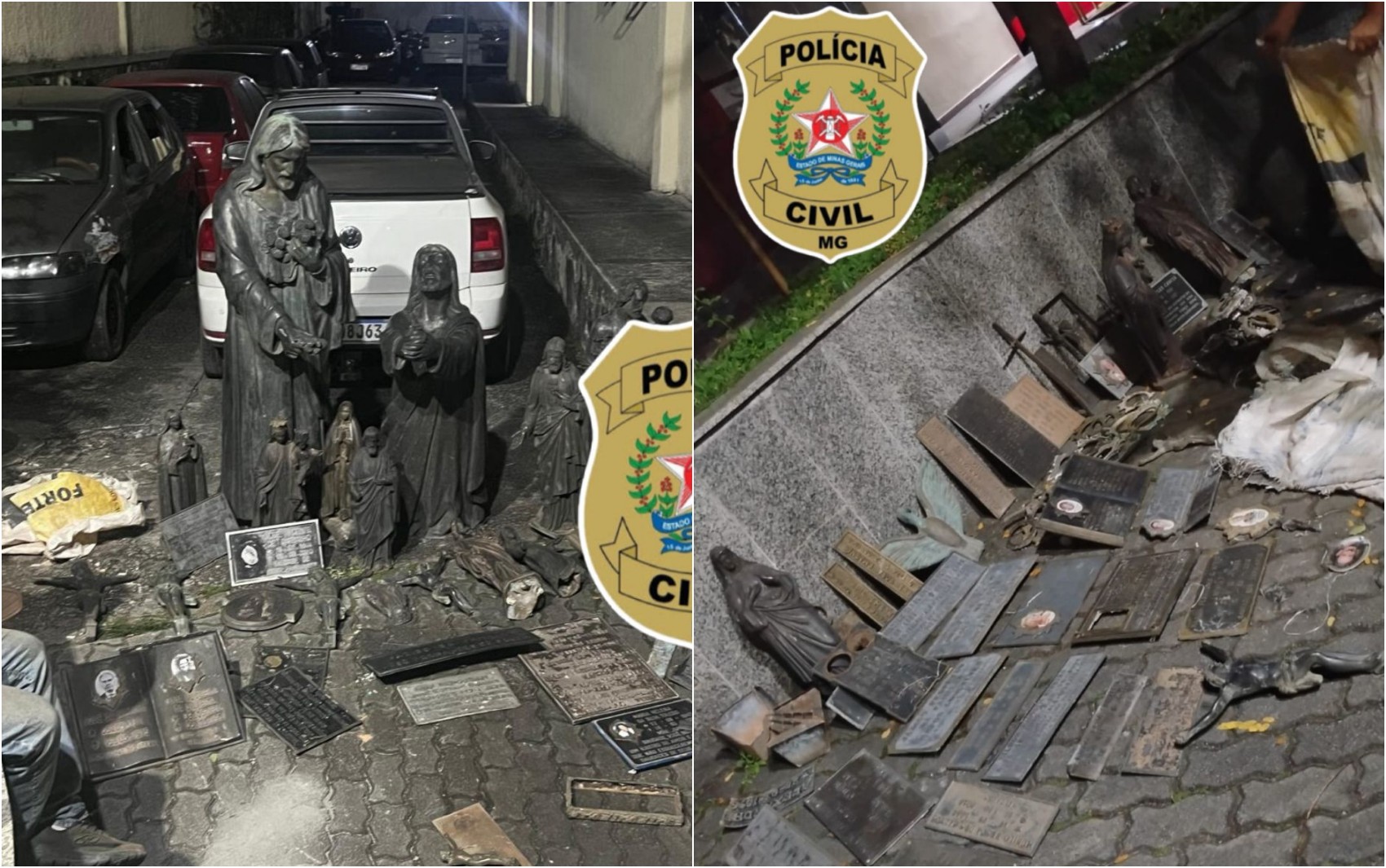 Polícia recupera objetos furtados de cemitérios no Sul de Minas após interceptar caminhão no RJ