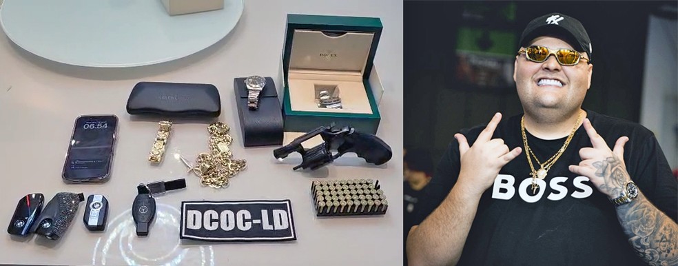 Na casa de Mauricio Martins Junior, o Maumau, polícia encontrou uma arma — Foto: Reprodução