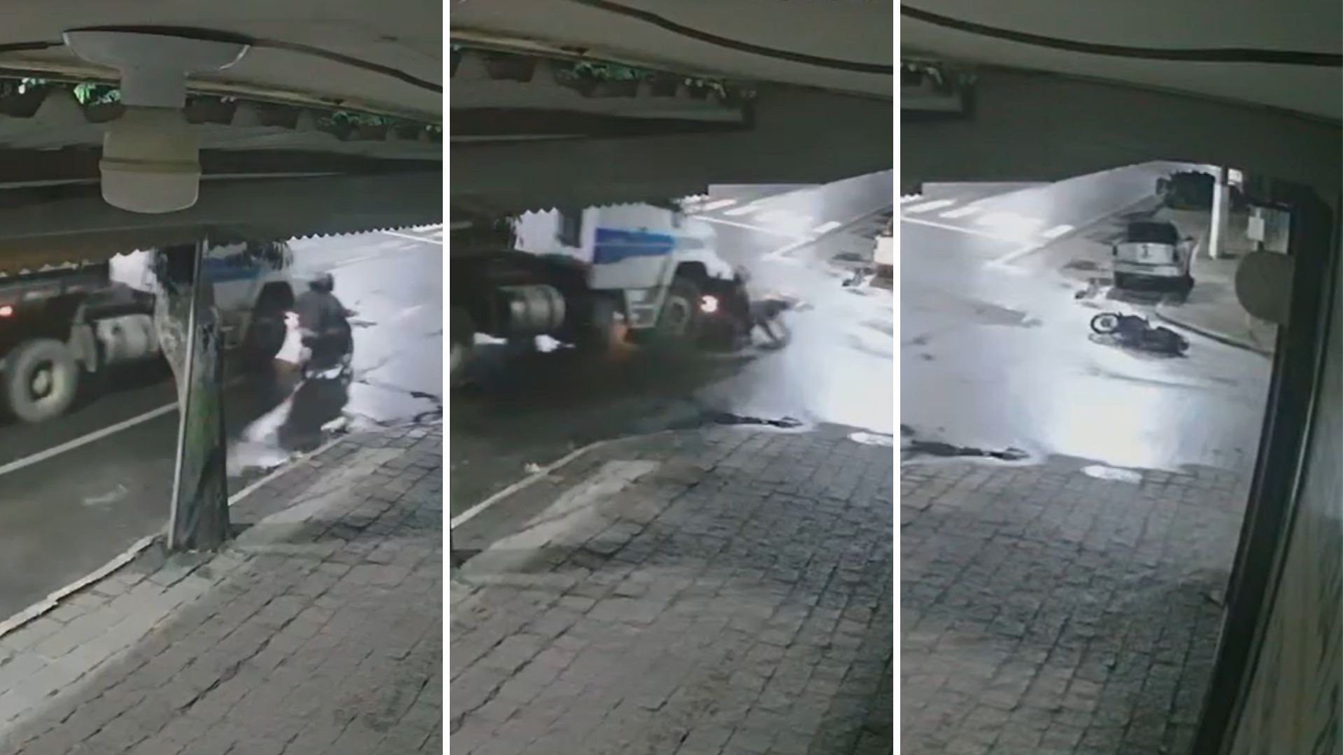 VÍDEO: garupa morre após moto ser atingida e vítima ficar presa entre rodas de carreta em Castelo
