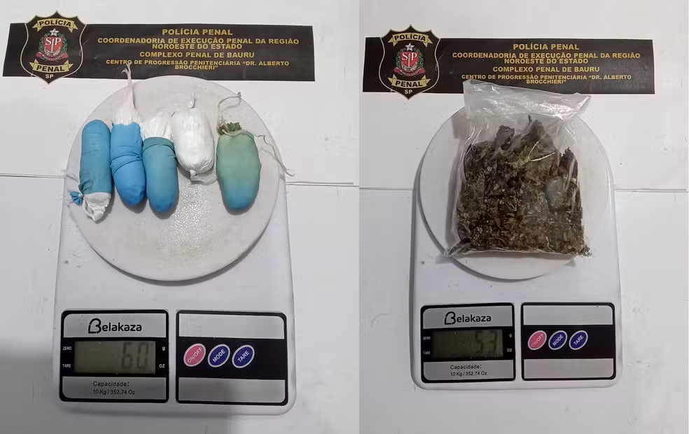 3 de 3
Maconha e cocaína lideram apreensões durante revistas em penitenciárias na região de Bauru (SP) — Foto: Polícia Penal do Estado de SP/Divulgação