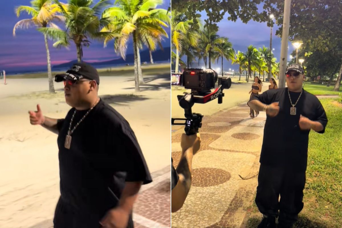 MC Ryan gravou música em Santos antes de ser preso; veja bastidores