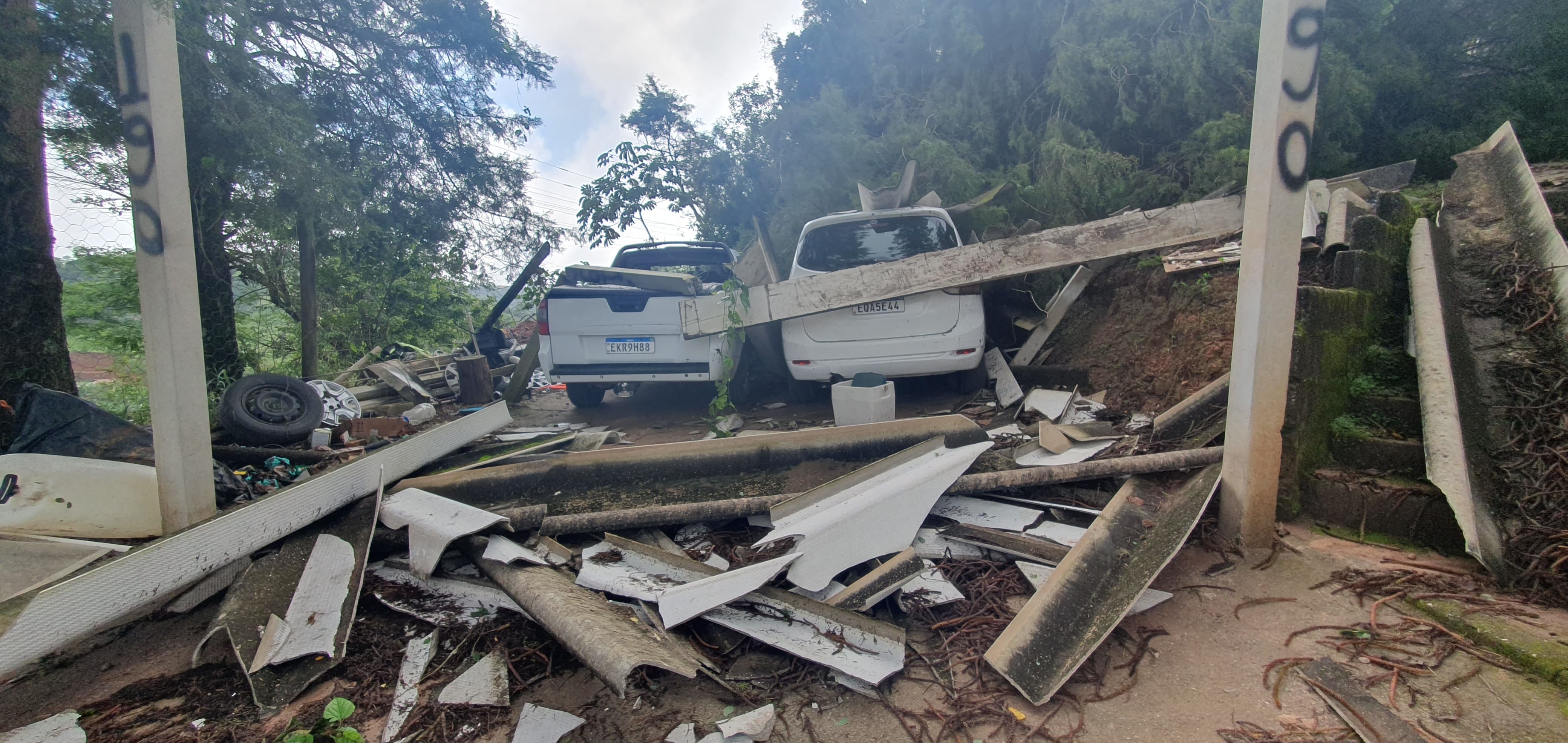 Morador de São José dos Campos tem três carros atingidos por árvore durante temporal