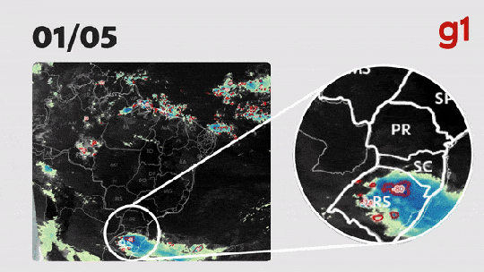 VÍDEO: satélite mostra chuva parada no sul e 'bloqueio' da onda de calor - Foto: (Reprodução)