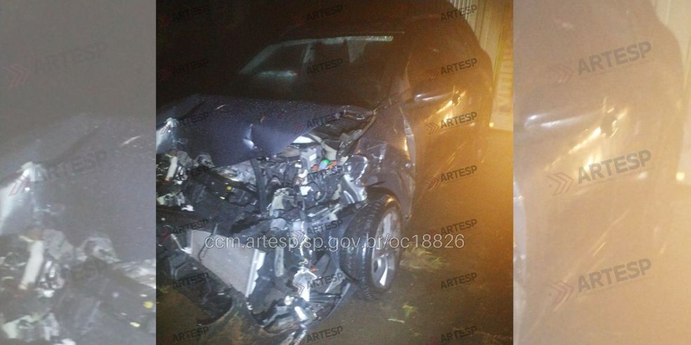 2 de 2
No carro, três pessoas saíram ilesas e uma teve ferimentos leves em acidente na Rodovia Comandante João Ribeiro de Barros (SP-294), em Gália (SP) — Foto: Artesp/Divulgação