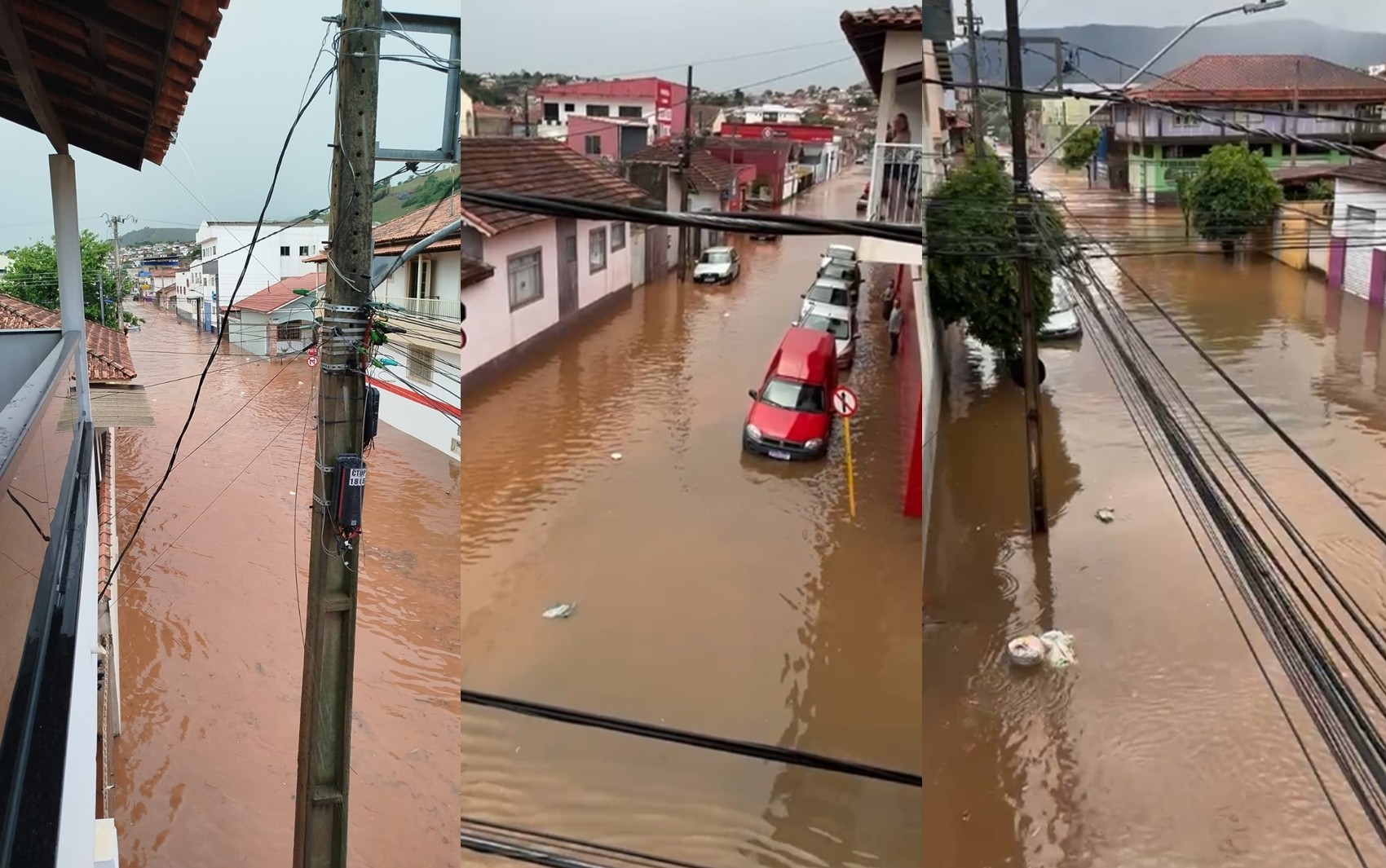 Forte chuva provoca alagamentos e deixa estragos em Santa Rita do Sapucaí e Paraguaçu, MG