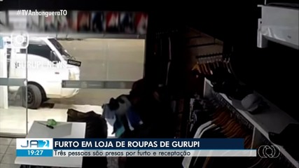 Trio é preso suspeito de furtar roupas em loja de Gurupi