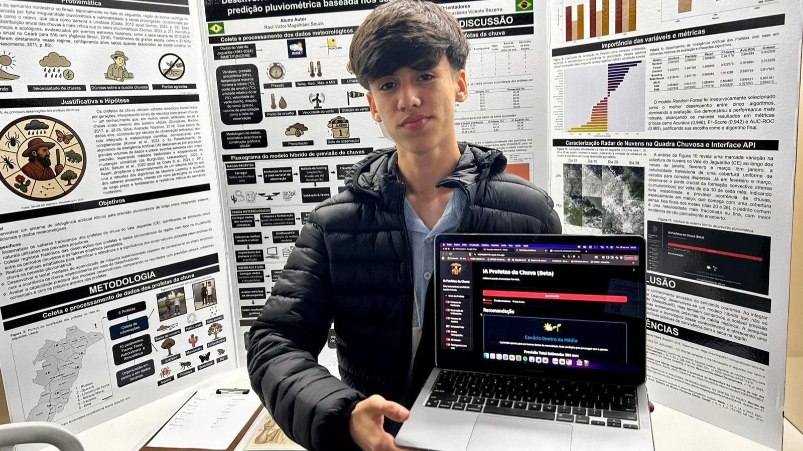 Inspirado nos 'profetas da chuva', jovem é premiado com sistema de IA de previsão do tempo