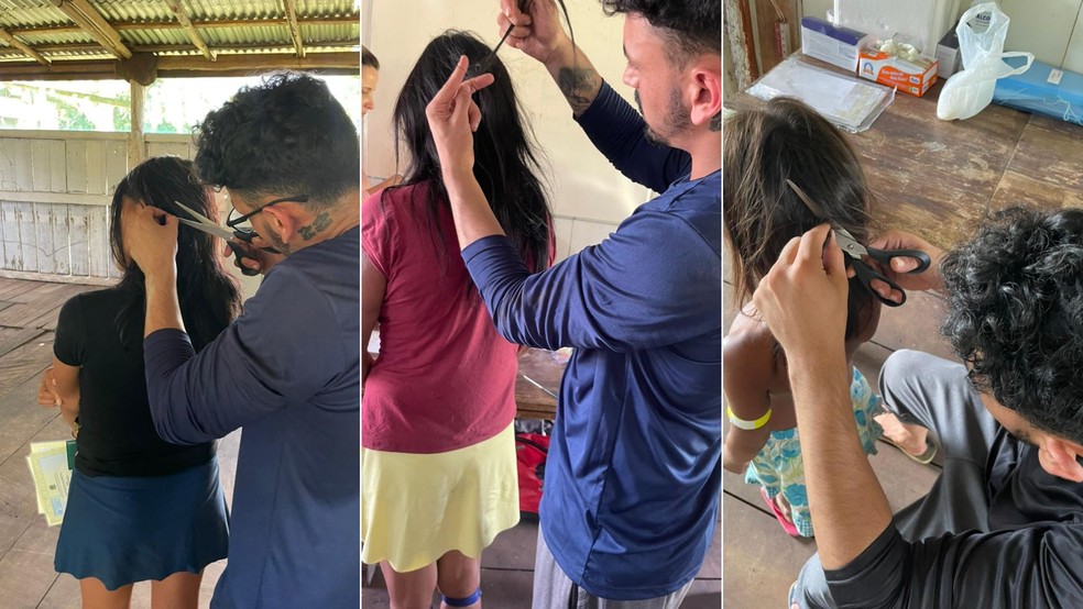 Pesquisadores coletaram amostras de cabelo — Foto: Fiocruz/Divulgação