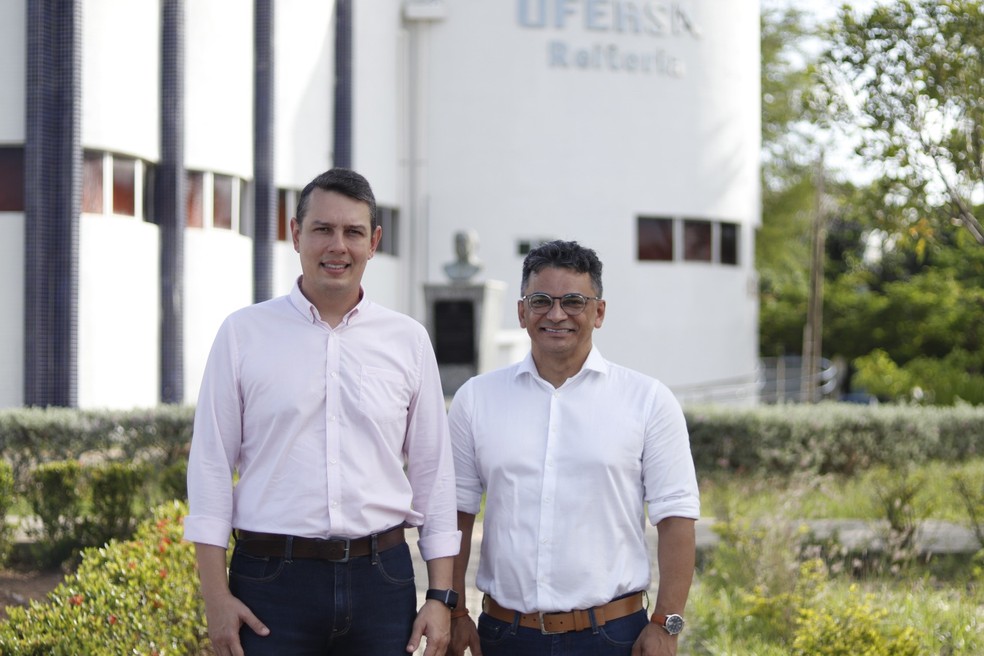 Professores Rodrigo Codes (à esquerda da foto) e Nildo Dias foram eleitos reitor e vice-reitor da Ufersa, respectivamente — Foto: Ufersa/Divulgação