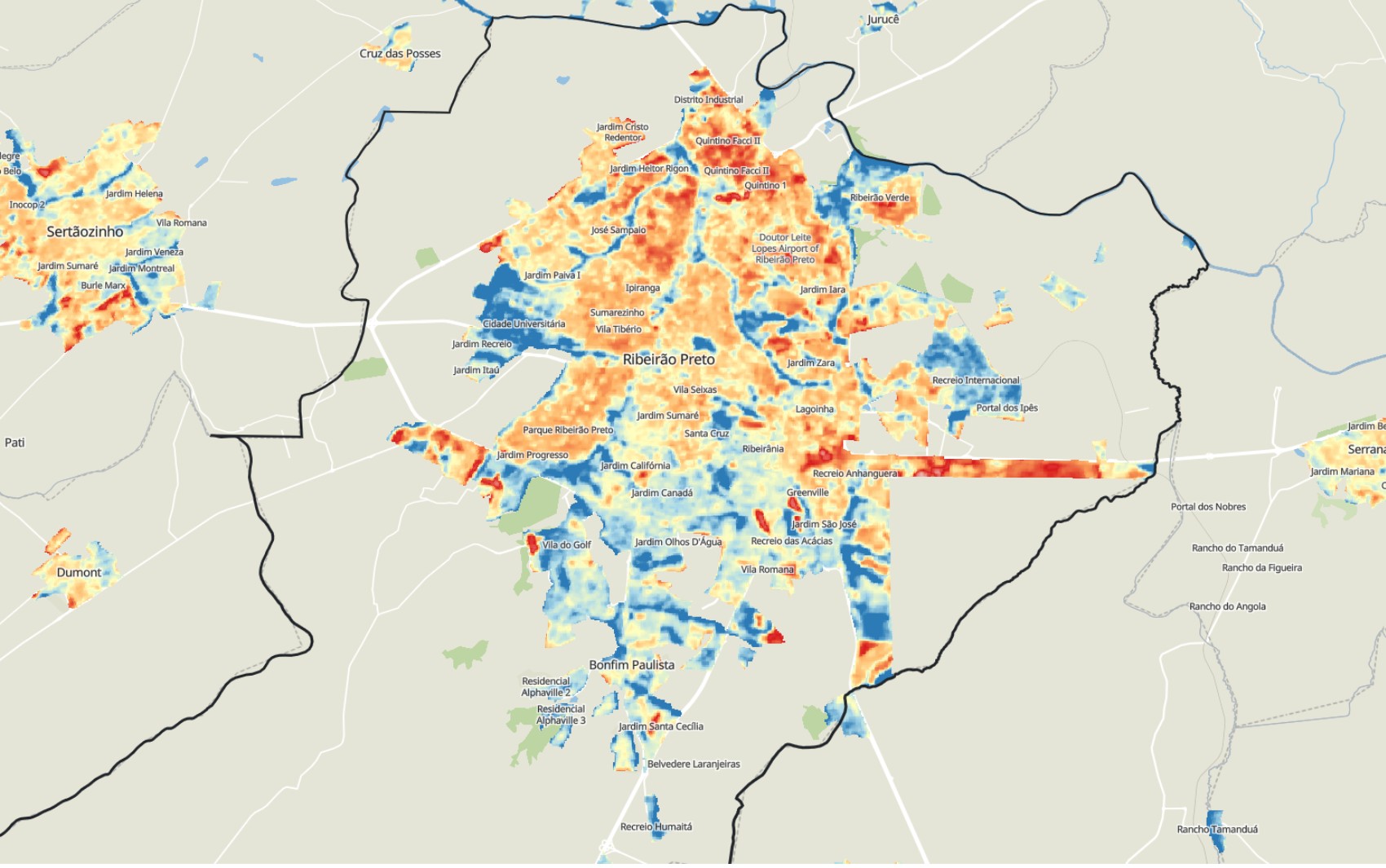 Veja ranking dos bairros com maiores picos de calor em Ribeirão Preto, SP
