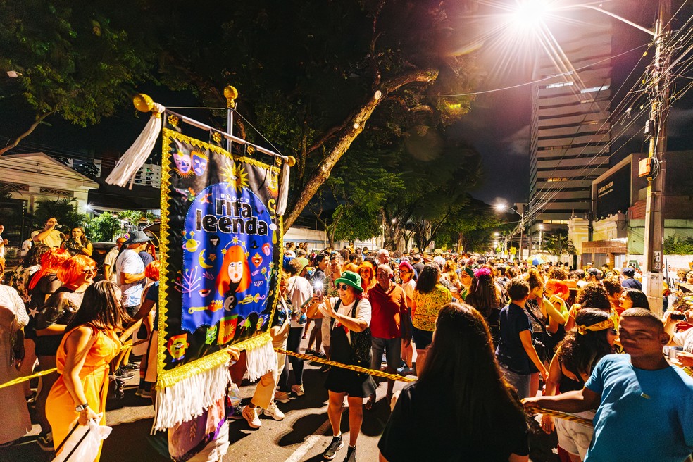 Bloco Rita Leenda desfila em Natal no dia 13 de fevereiro — Foto: Vitória Oliveira