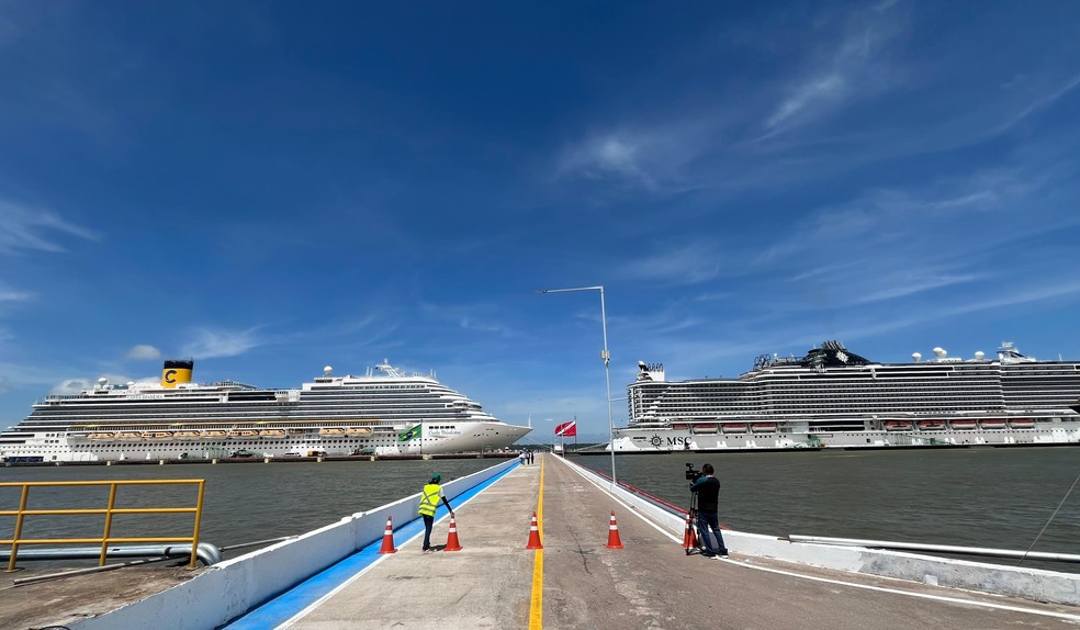 Cruzeiros vieram da Itália e vão servir como acomodação para delegações durante a COP. — Foto: Taymã Carneiro / g1
