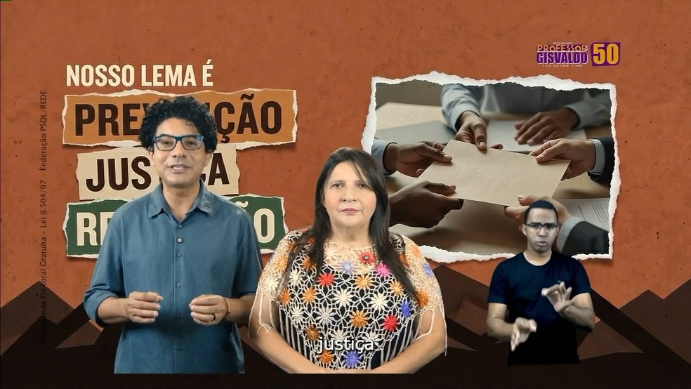 Elei&ccedil;&otilde;es 2026: Primeiro hor&aacute;rio eleitoral de Professor Gisvaldo (PSOL) nesta sexta-feira (28) &mdash; Foto: Reprodu&ccedil;&atilde;o