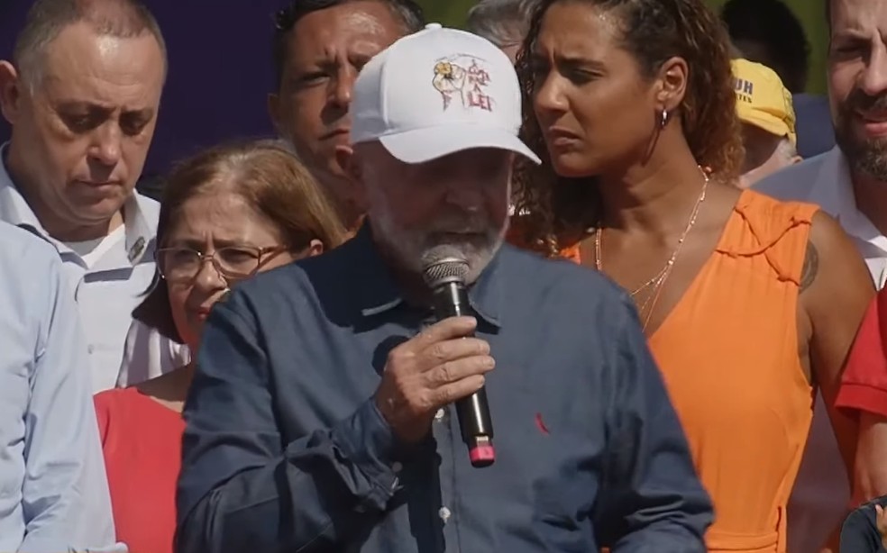 Presidente Lula participa de ato em comemoração ao 1º de maio em São Paulo — Foto: EBC/Reprodução