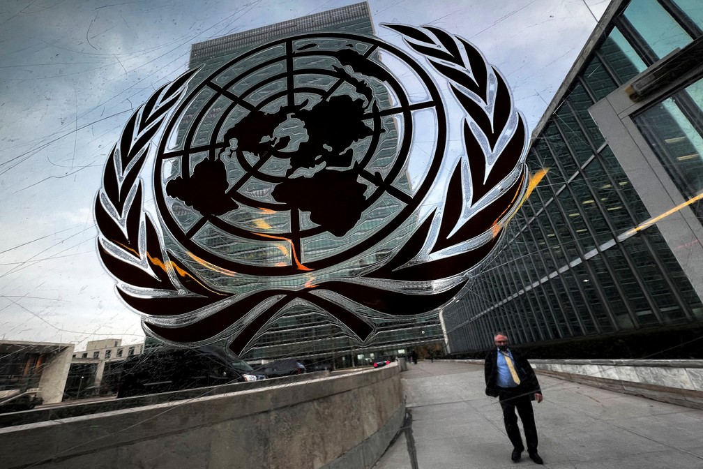 Logo da ONU do lado de fora da sede em Nova York — Foto: Carlo Allegri/Reuters