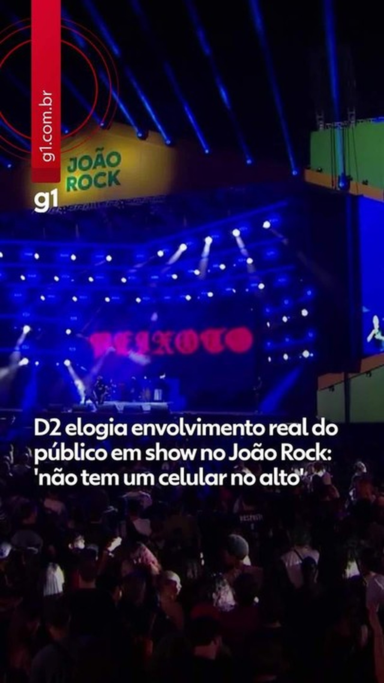 D2 convida Rael, transforma João Rock em roda de samba e elogia fãs por não usarem celular no show
