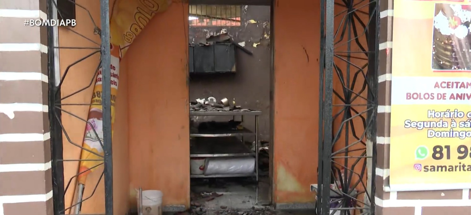 Incêndio em casa de bolos deixa homem ferido em Santa Rita