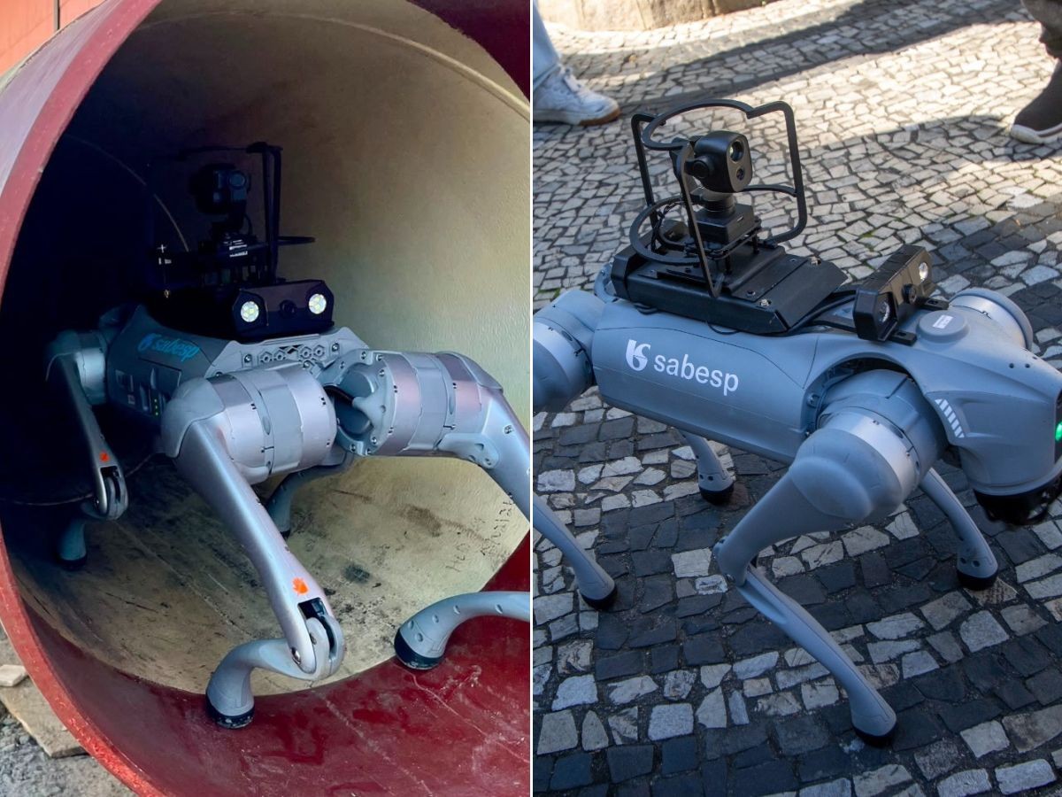 Cachorro-robô é enviado em missão por tubulações submersas e encara gases tóxicos no Porto de Santos
