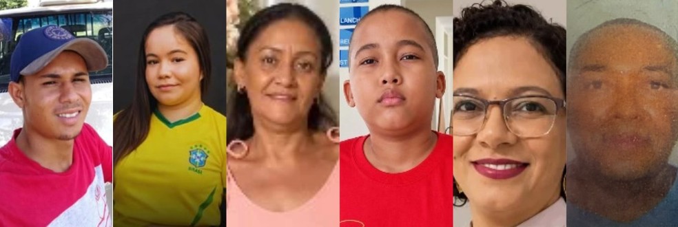 Quem s�o as seis pessoas que morreram em acidente entre van e caminhonete na PB � Foto: Montagem/g1