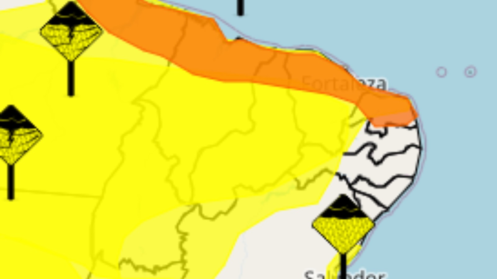 Piauí tem alertas de chuvas intensas e ventos fortes em todo o estado