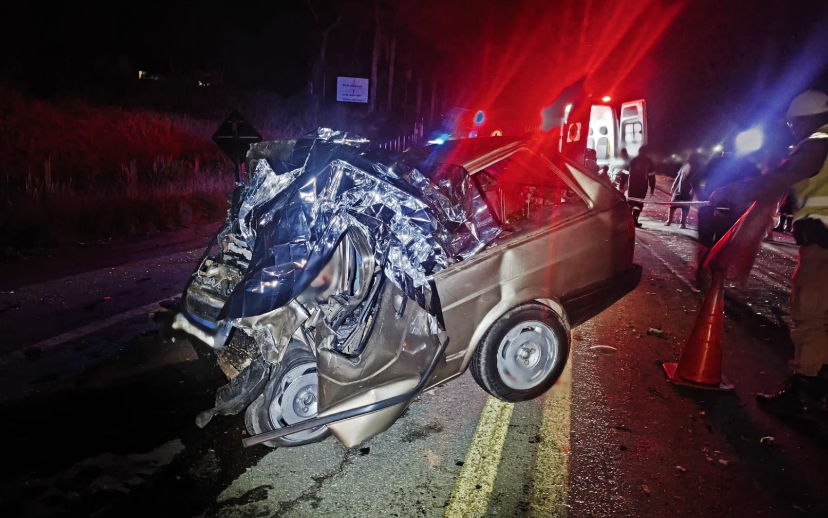 Pai e filho morrem em batida frontal entre carro e caminhão na BR-459, no Sul de Minas