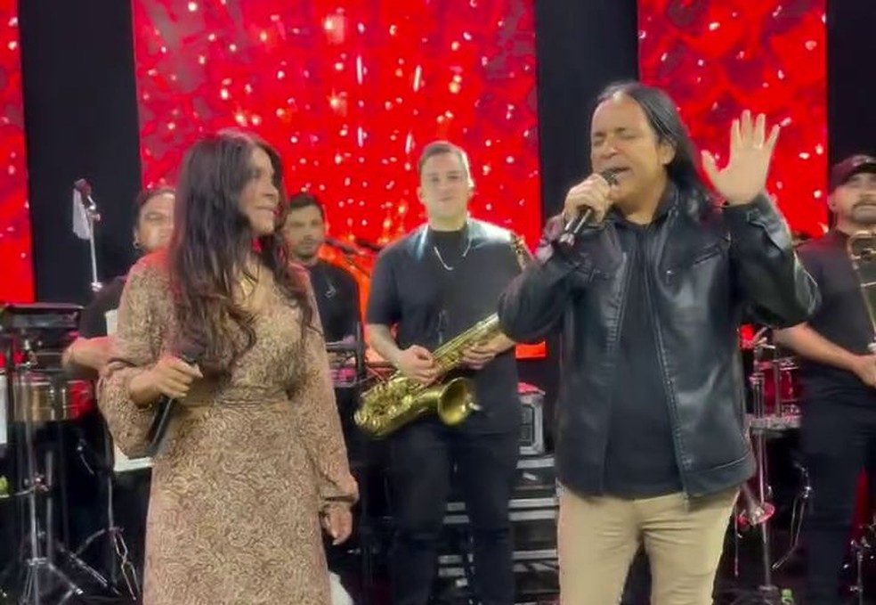 Silvânia Aquino e Berg Rabelo em primeira apresentação — Foto: Reprodução redes sociais