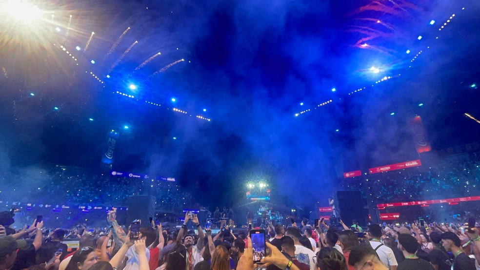 Nattan e Pablo trazem forró, arrocha e sofrência à Festa dos Visitantes no Bumbódromo de Parintins. — Foto: Patrick Marques/g1 AM