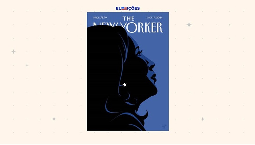 Revista 'The New Yorker' declara apoio a Kamala Harris — Foto: Jacqueline Santiago/GloboNews