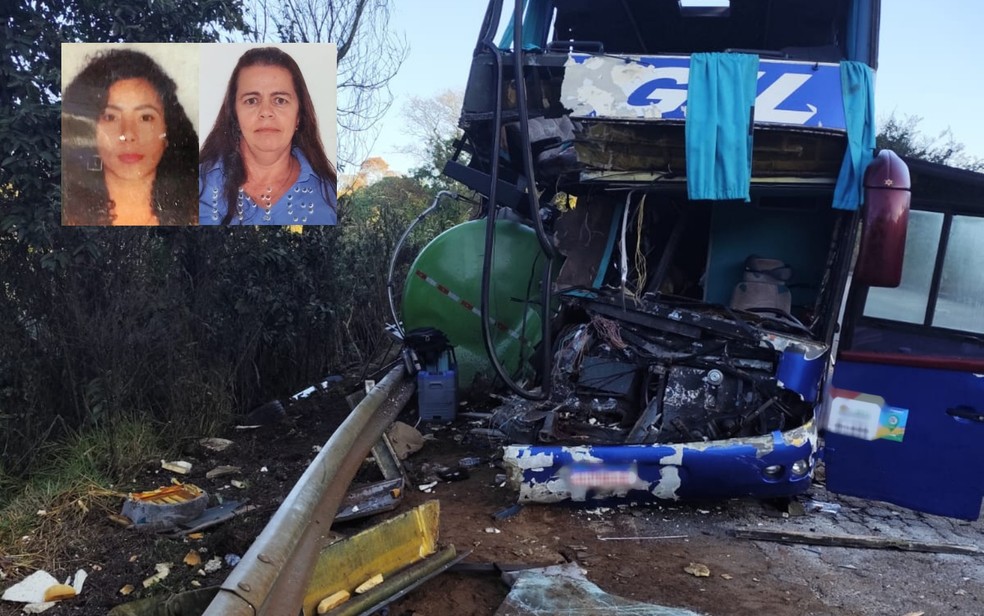 Acidente entre &ocirc;nibus e caminh&atilde;o na BR-267 deixa duas mulheres mortas entre Concei&ccedil;&atilde;o do Rio Verde e Cambuquira, MG &mdash; Foto: Reprodu&ccedil;&atilde;o / Funer&aacute;ria Central