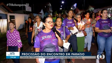 Fiéis de Paraíso do Tocantins celebram a semana santa em procissão