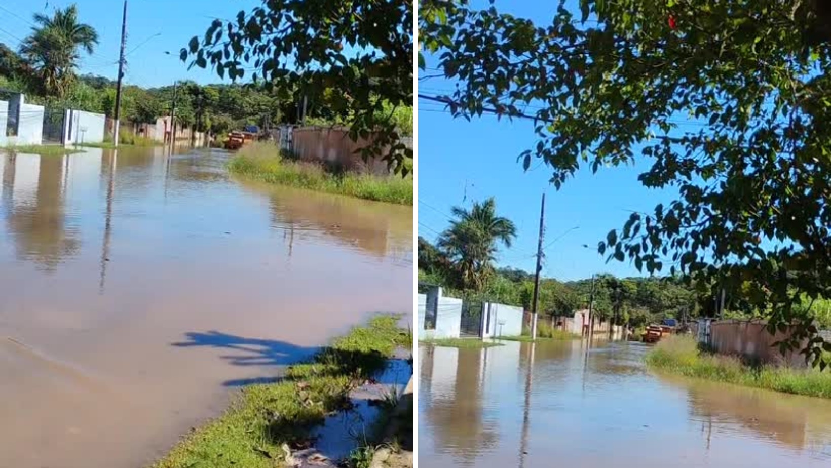 Chuva provoca cheia em rio e alaga ruas de bairros em Atibaia