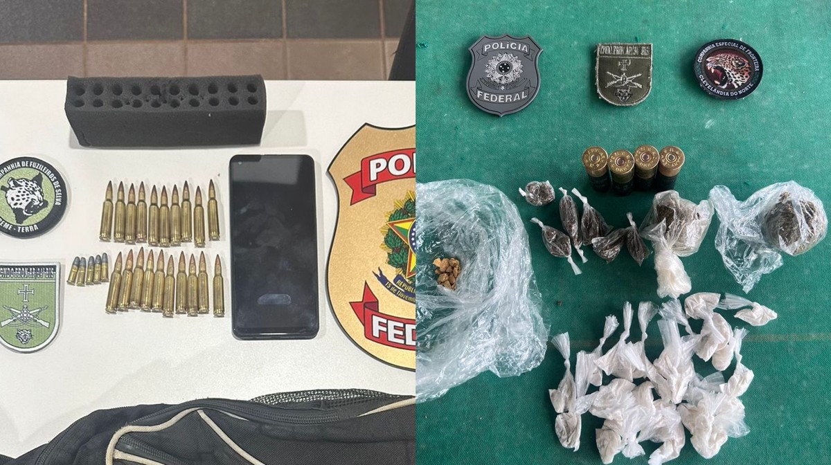 PF prende três homens com ouro, drogas e munições na fronteira entre o Brasil e Guiana Francesa  | Amapá