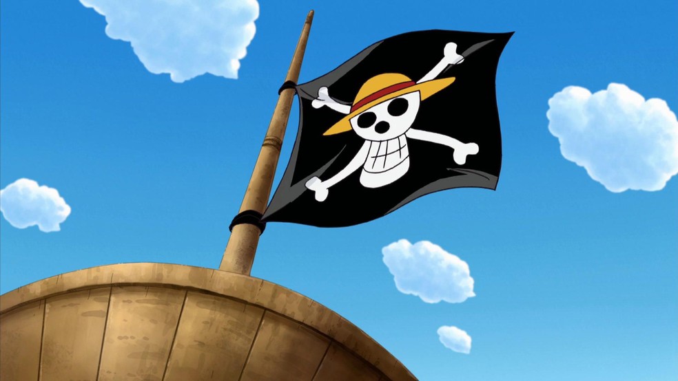 Caveira de 'One Piece' em episódio que foi ao ar em 2005 — Foto: Divulgação