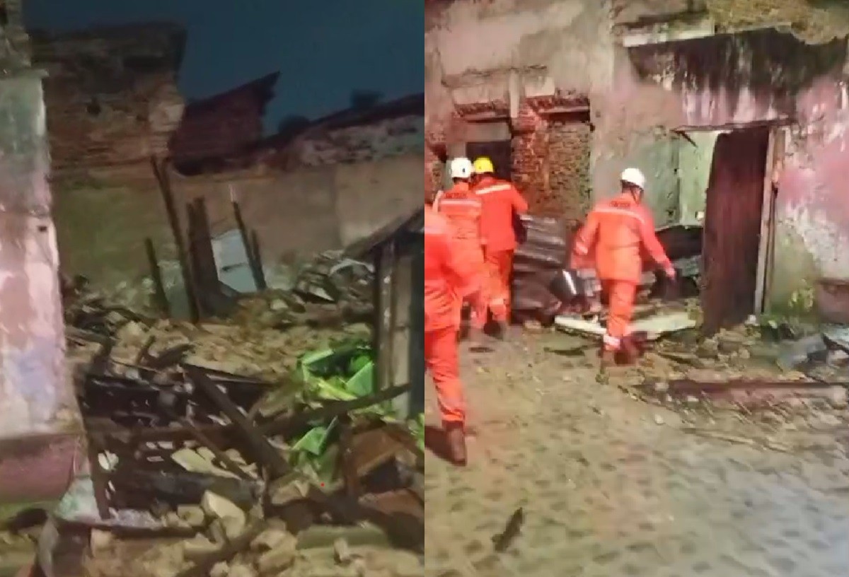 Casarão desaba e moradores ficam soterrados em comunidade no Centro do Recife