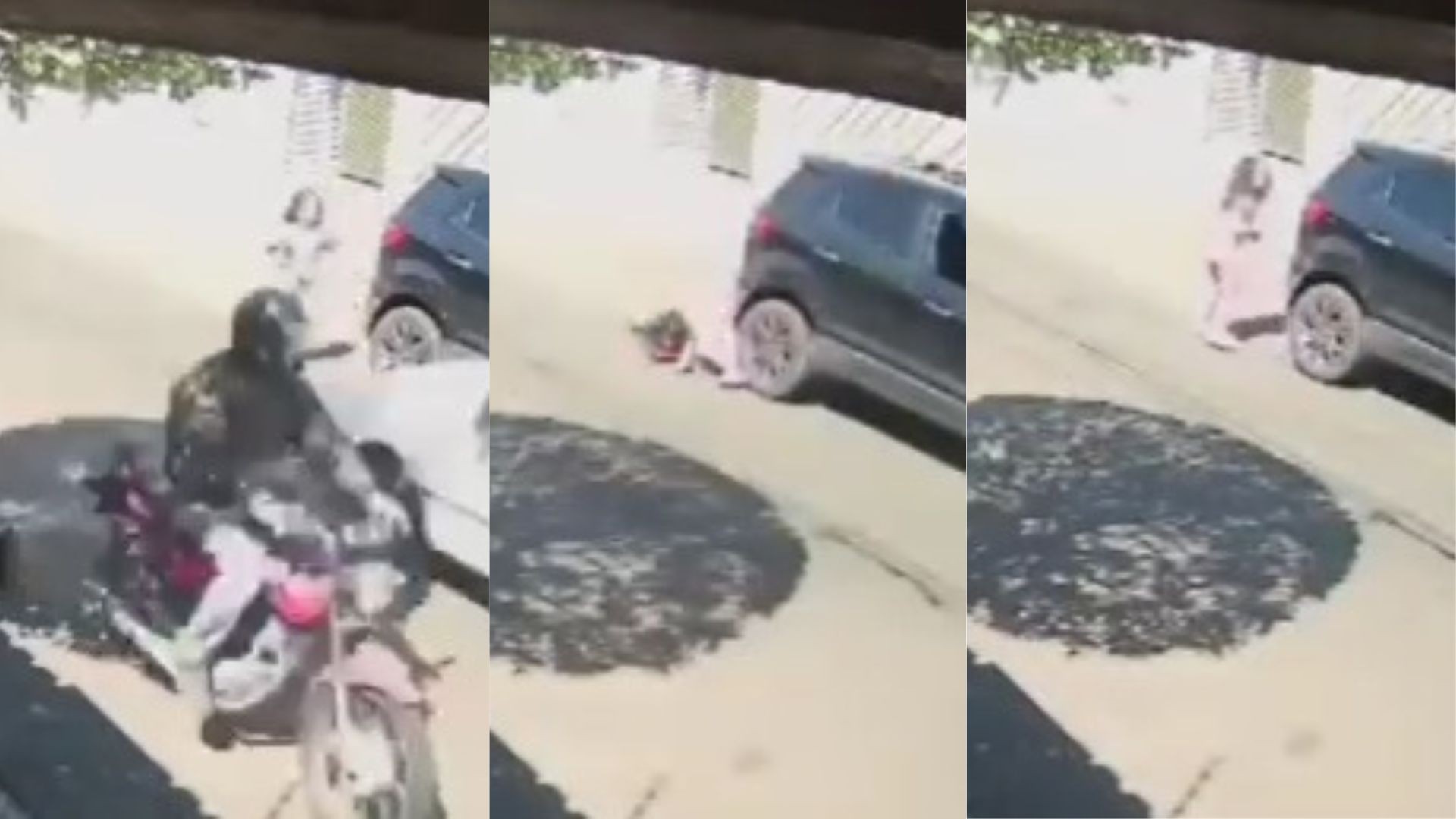 VÍDEO: após ser atropelada, criança se levanta e sai andando no interior de SP