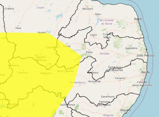Inmet emite alerta de baixa umidade do ar para mais de 35 cidades da Paraíba