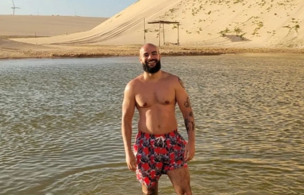 Marlos Andrews, de 35 anos, comemorava a lua de mel no Ceará, quando morreu afogado — Foto: Redes Sociais
