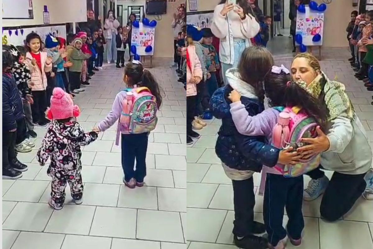 Amiguinhos aplaudem criança de 5 anos que ficou meses fora da escola após transplante de coração, em Curitiba; VÍDEO