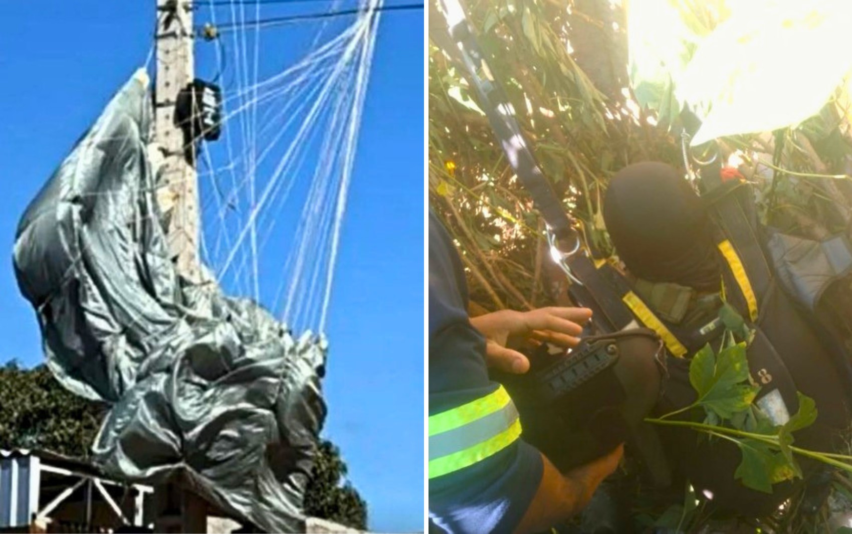 Paraquedistas do Exército sofrem acidente durante treinamento, em Goiás