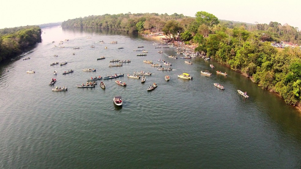 Rio largo e caudaloso atrai turistas para a pesca — Foto: Prefeitura de Brasnorte - MT