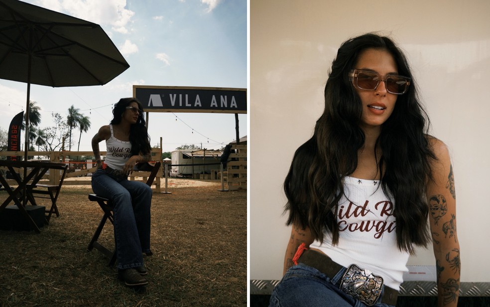 Ana Castela se despede de Barretos com jeans e regata branca — Foto: Reprodução/Instagram
