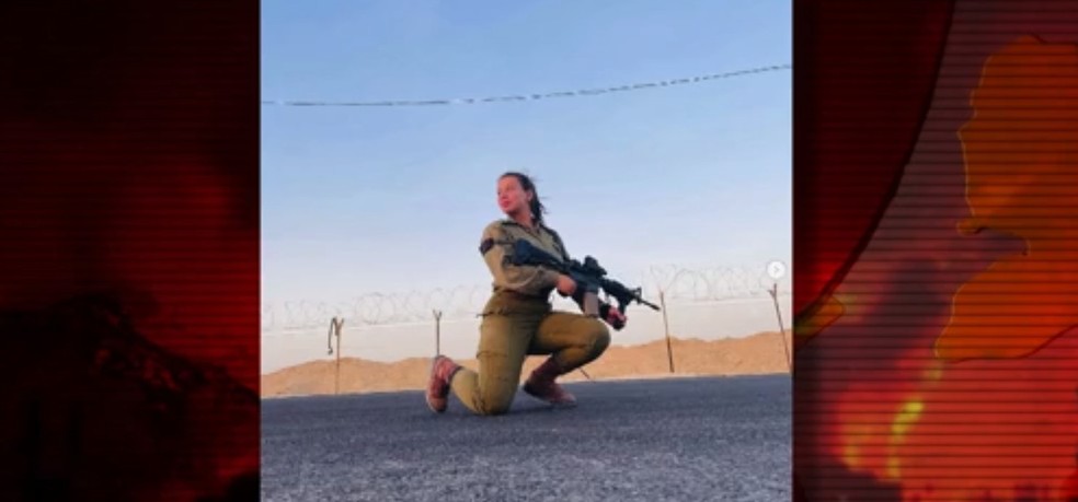 Sabrina Cherman, convocada pelo exército israelense para atuar no combate contra o Hamas — Foto: TV Globo/Reprodução