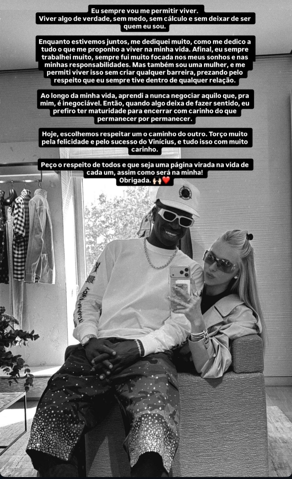 Virginia Fonseca anuncia fim de relacionamento com Vini Jr: 'Me permiti viver' — Foto: Redes sociais.