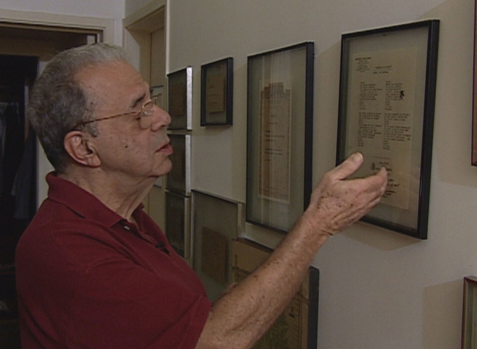 Sérgio Cabral doou acervo de 60 mil itens da música brasileira para Museu da Imagem e do Som, no Rio — Foto: Reprodução/ TV Globo