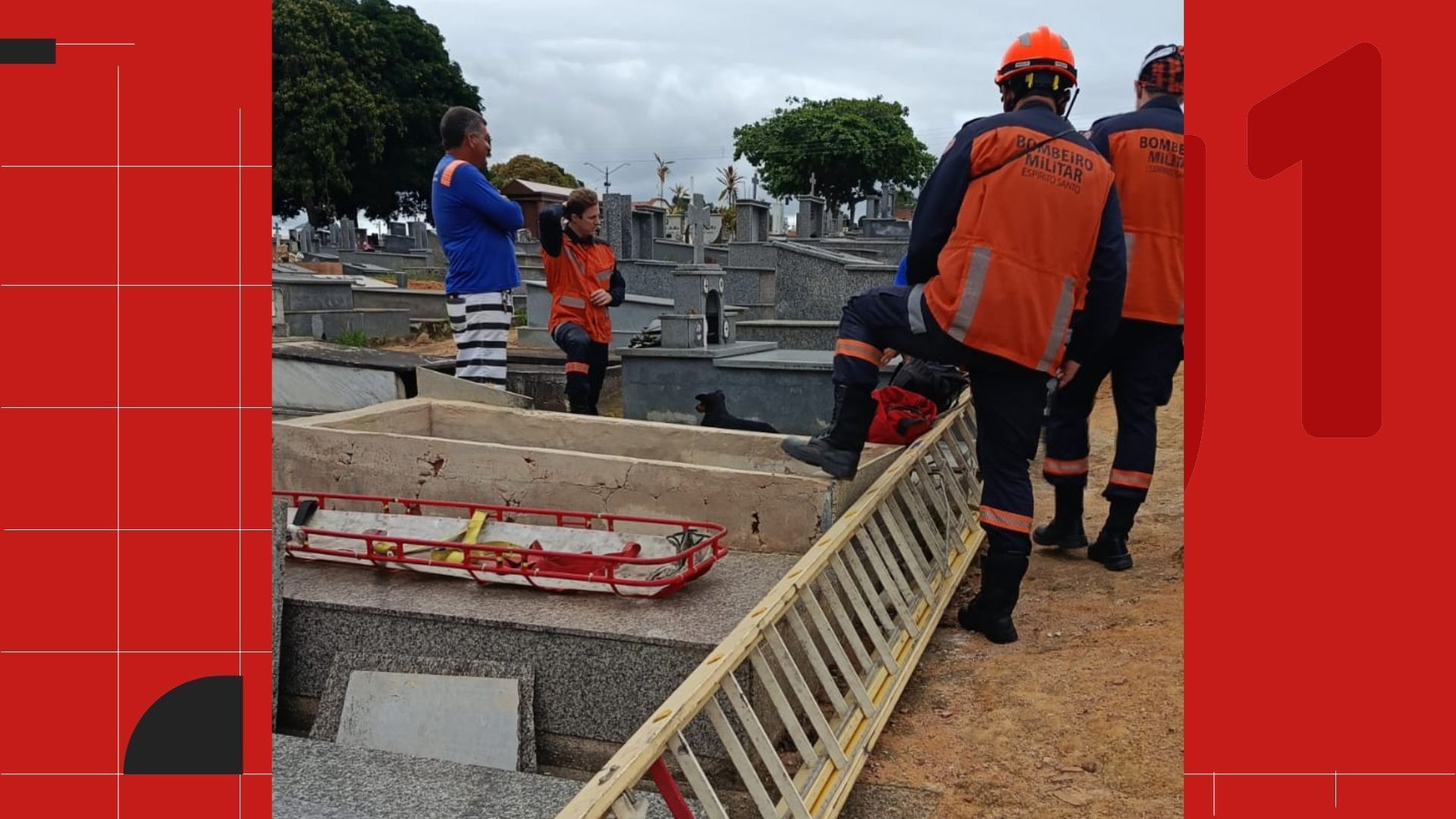 Filho morre ao cair dentro do túmulo do próprio pai em cemitério de Linhares, no ES