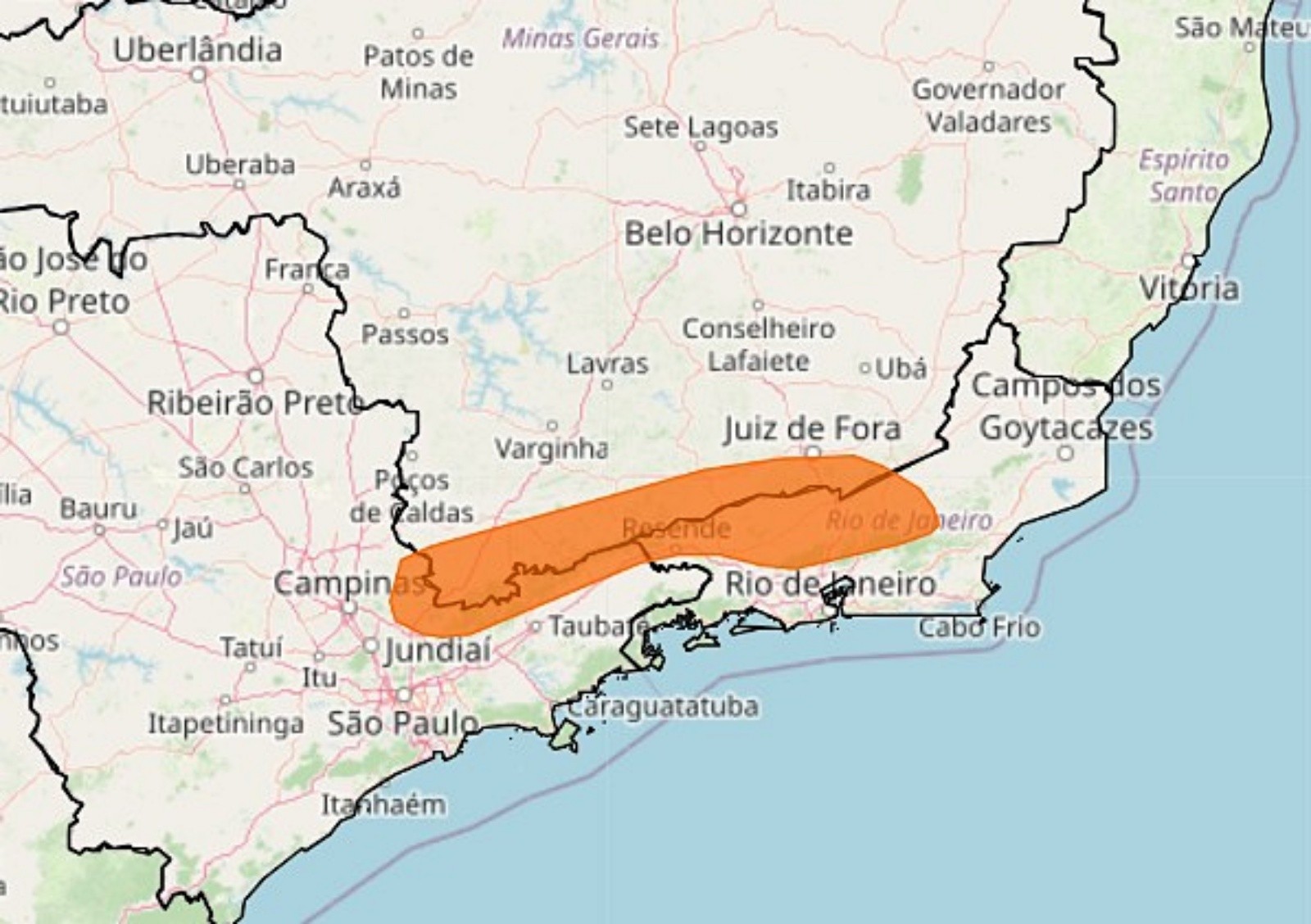 Inmet emite alerta de tempestade para o Sul de Minas