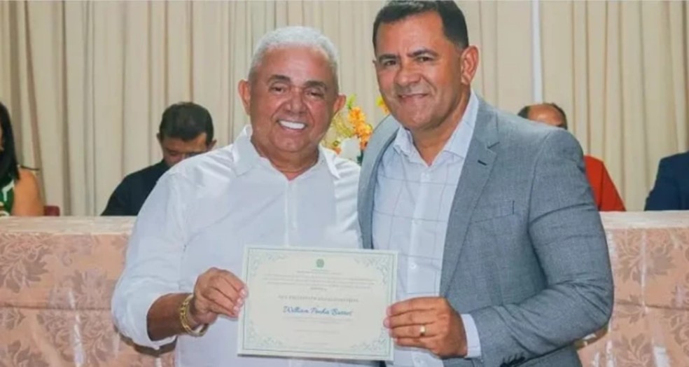 O prefeito de São João Batista, Emerson Lívio Soares Pinto, o Mecinho (Republicanos), e o vice-prefeito William Penha Barros (PSDB) tiveram os diplomas cassados pelo Tribunal Regional Eleitoral do Maranhão (TRE-MA). — Foto: Divulgação/Redes sociais