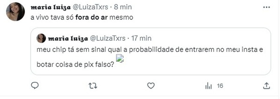 Clientes relatam que não conseguem acessar serviço da Vivo, nas redes sociais — Foto: Reprodução/Twitter